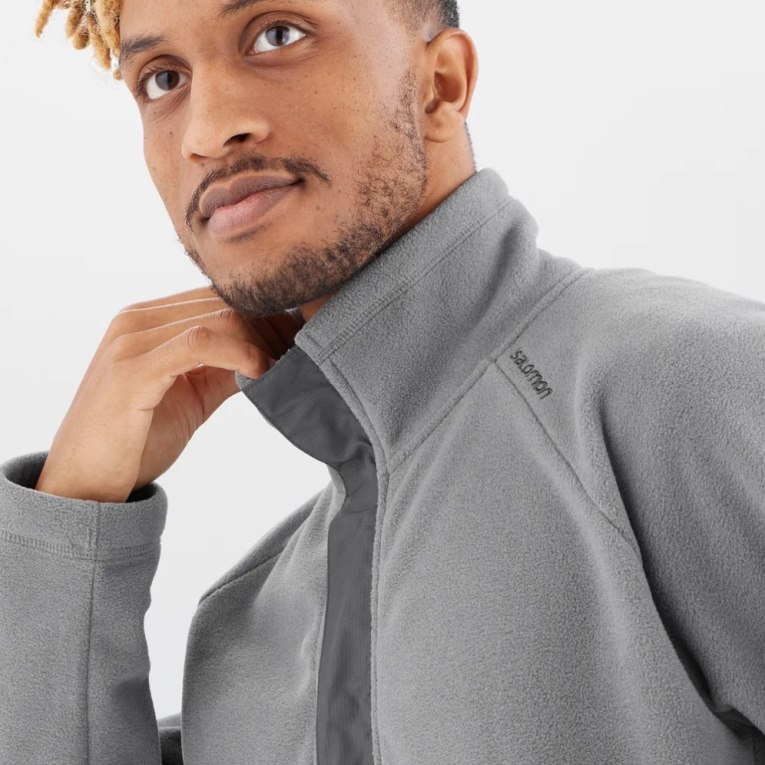 Salomon Outlife Polartec Halz Zip Men's Sweatshirt Grey | CA 69A53